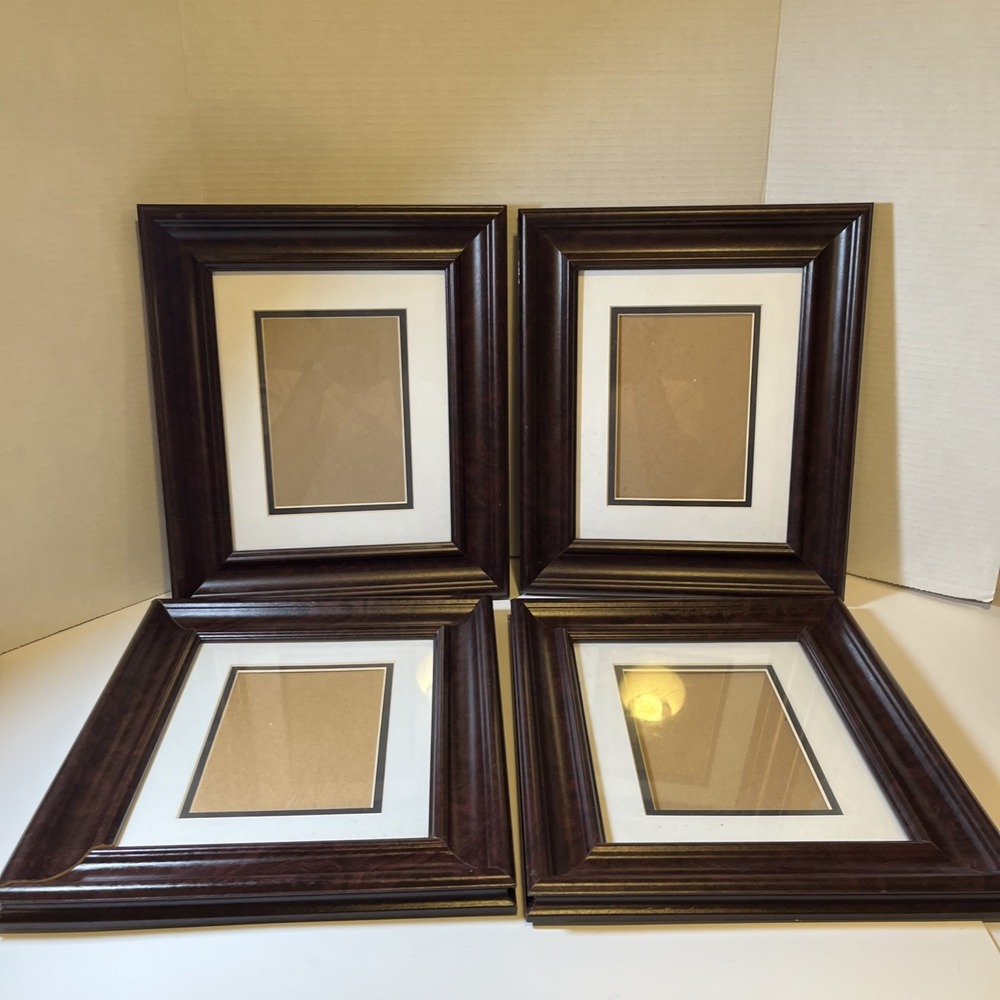 Lot Of 4 Beautiful Picture Frames Michaels Wood 8x10 Photo Wall Art Faux Wood